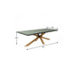 95" Gray and Natural Faux Concrete and Solid Wood Cross Leg Base Dining Table