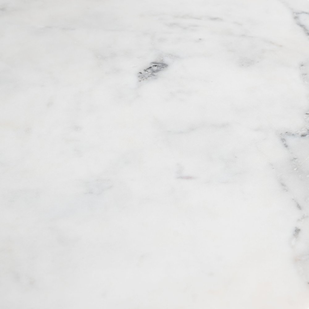 Adjustable Height White Marble and Wood Pedestal Base Round Top Dining Table