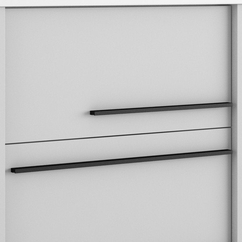 24" Off White Wood Floating Bathroom Vanity With White Sink And Two Drawers