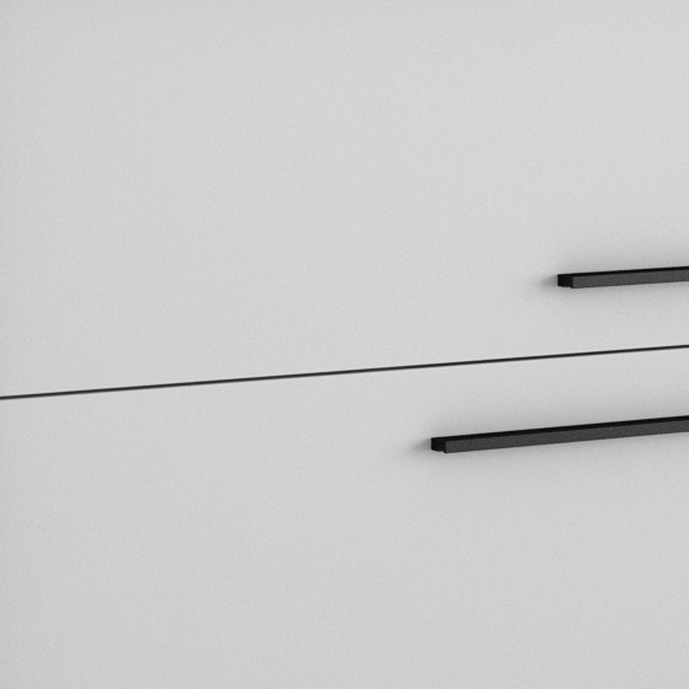 32" Off White Wood Floating Bathroom Vanity With White Sink And Two Drawers