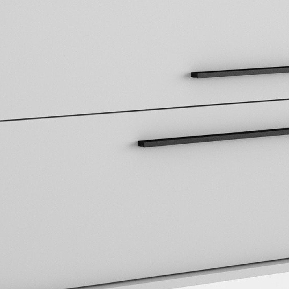 32" Off White Wood Floating Bathroom Vanity With White Sink And Two Drawers