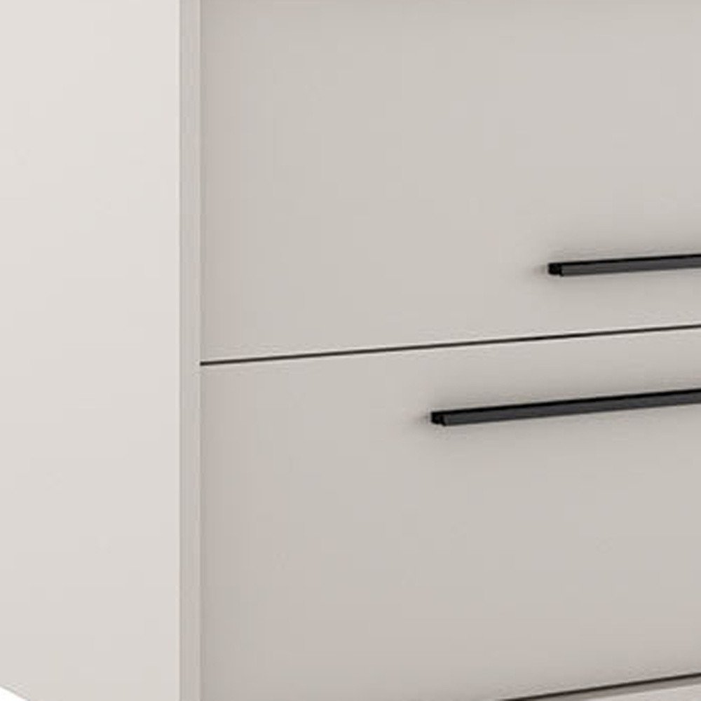 32" Tan Wood Floating Bathroom Vanity With White Sink And Two Drawers