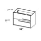 32" Dark Brown Wood Floating Bathroom Vanity With White Sink And Two Drawers