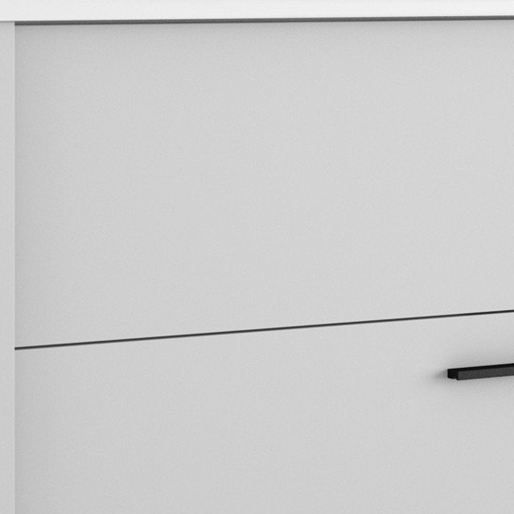 40" Off White Wood Floating Bathroom Vanity With White Sink And Two Drawers