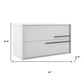 40" Off White Wood Floating Bathroom Vanity With White Sink And Two Drawers