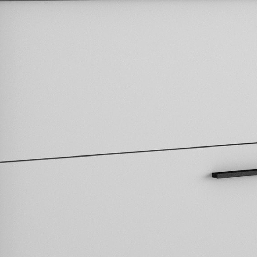 40" Off White Wood Floating Bathroom Vanity With White Sink And Two Drawers