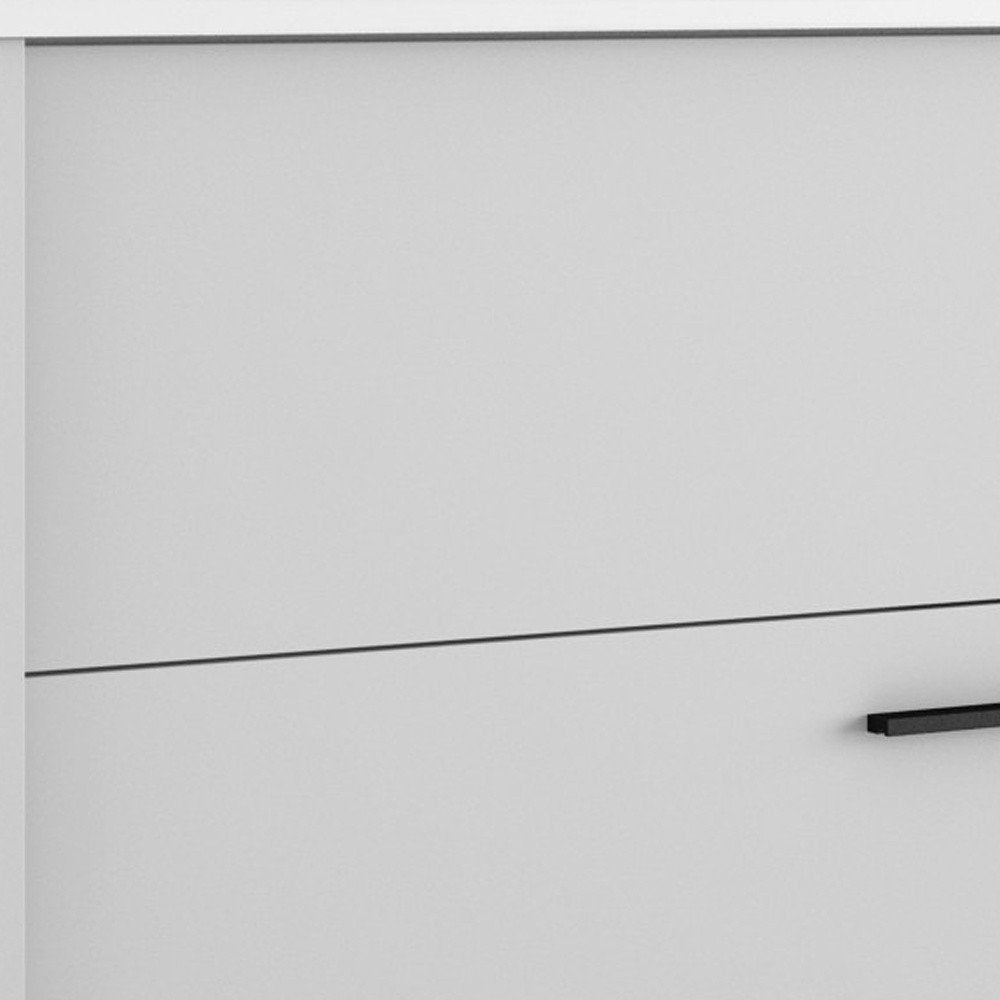 40" Off White Wood Floating Bathroom Vanity With White Sink And Two Drawers