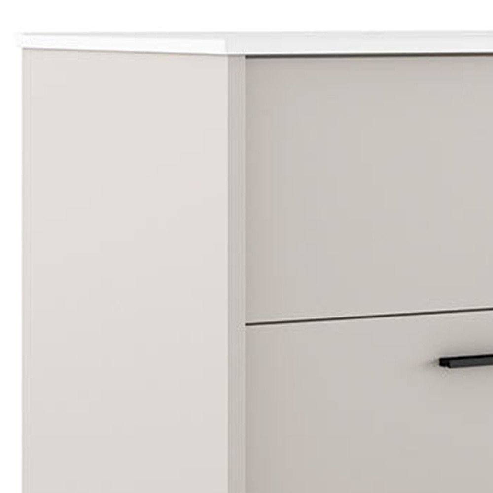 40" Tan Wood Floating Bathroom Vanity With White Sink And Two Drawers