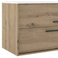 40" Natural Wood Floating Bathroom Vanity With White Sink And Two Drawers