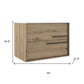 40" Natural Wood Floating Bathroom Vanity With White Sink And Two Drawers