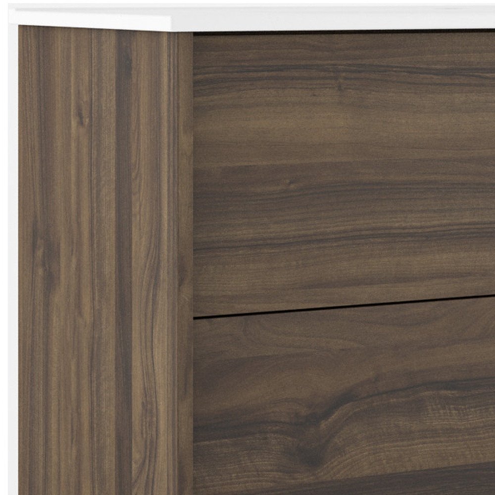 40" Dark Brown Wood Floating Bathroom Vanity With White Sink And Two Drawers