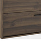 40" Dark Brown Wood Floating Bathroom Vanity With White Sink And Two Drawers