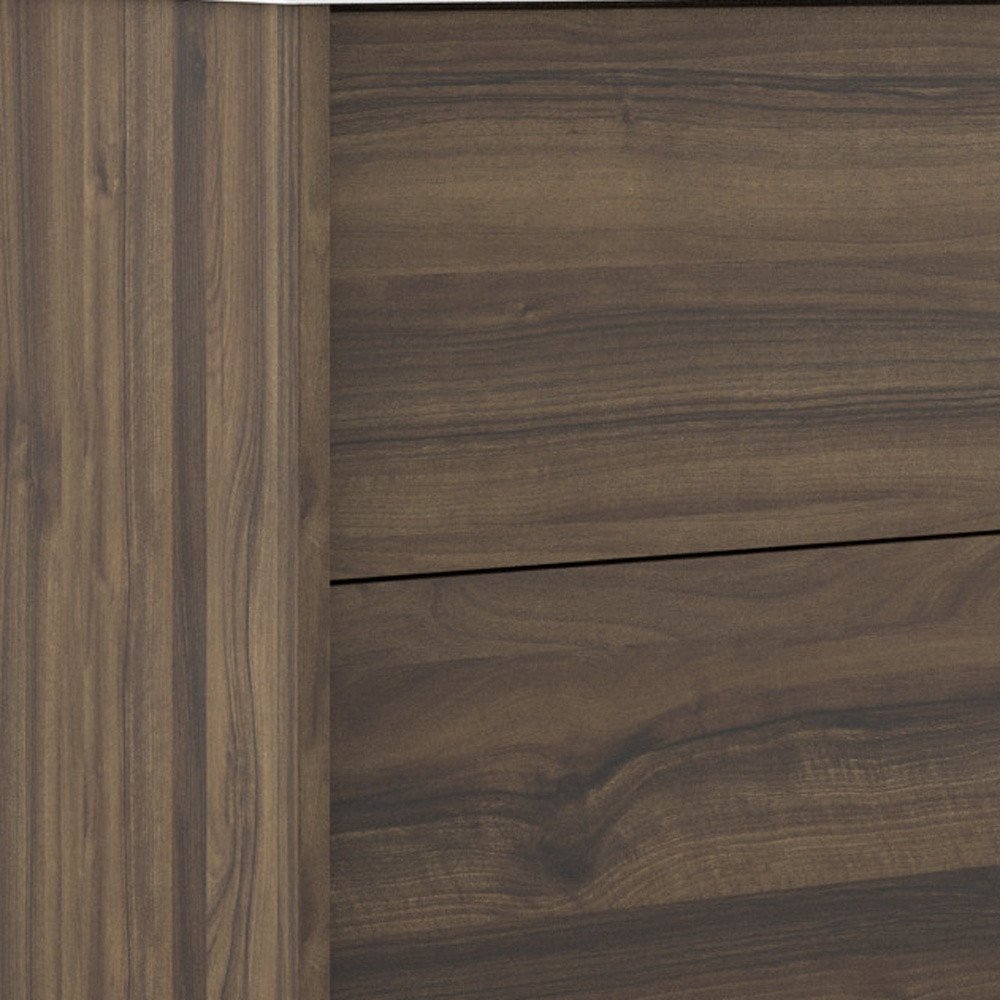 40" Dark Brown Wood Floating Bathroom Vanity With White Sink And Two Drawers