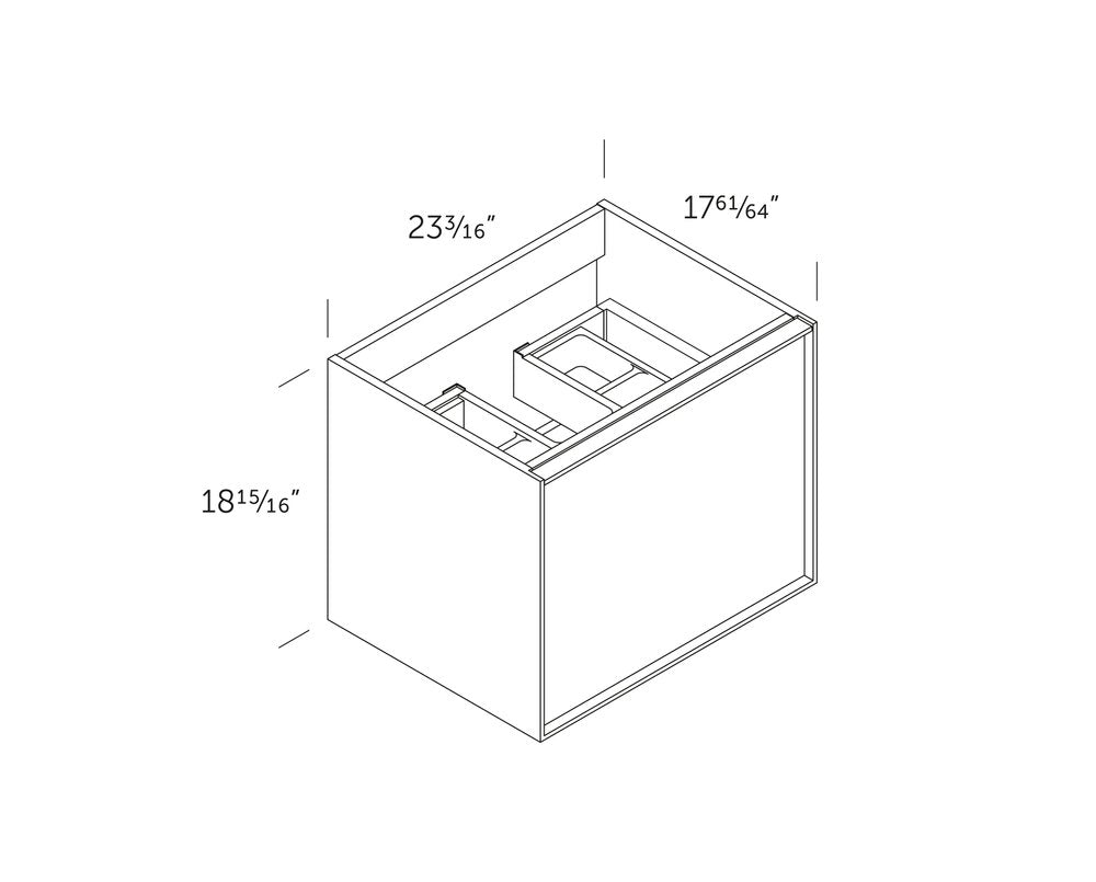 24" White Wood Floating Bathroom Vanity With White Sink And Two Drawers