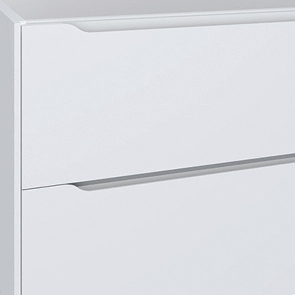 40" White Wood Floating Bathroom Vanity With White Sink And Two Drawers