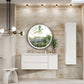 48" White Wood Floating Bathroom Vanity With White Sink And Two Drawers