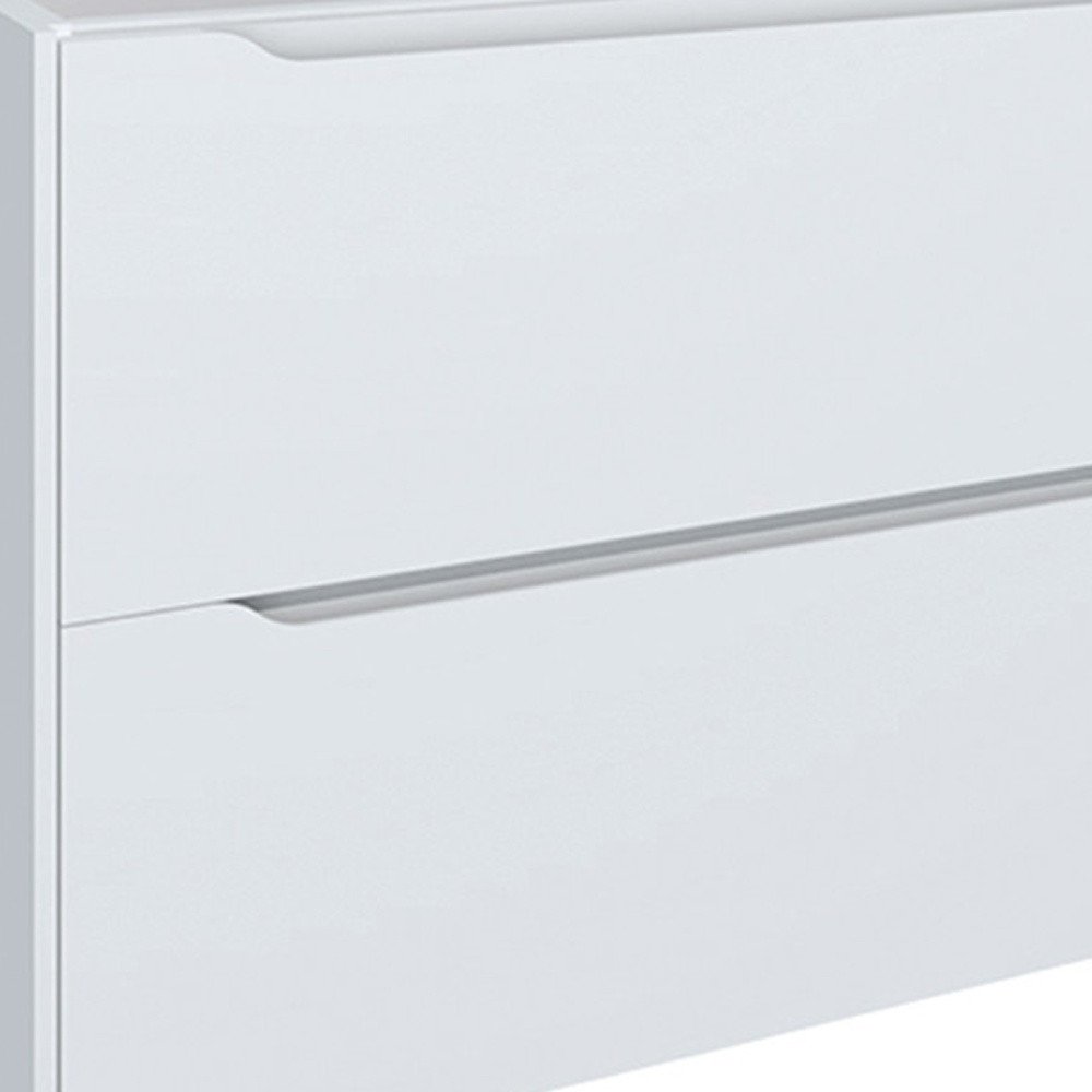 48" White Wood Floating Bathroom Vanity With White Sink And Two Drawers