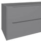 48" Gray Wood Floating Bathroom Vanity With White Sink And Two Drawers