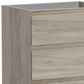 24" Natural Wood Freestanding Bathroom Vanity With White Sink And Three Drawers