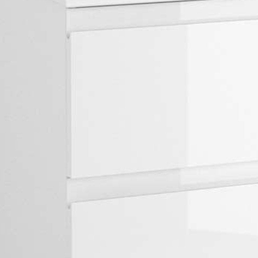 32" White Wood Freestanding Bathroom Vanity With White Sink And Three Drawers