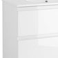 32" White Wood Freestanding Bathroom Vanity With White Sink And Three Drawers