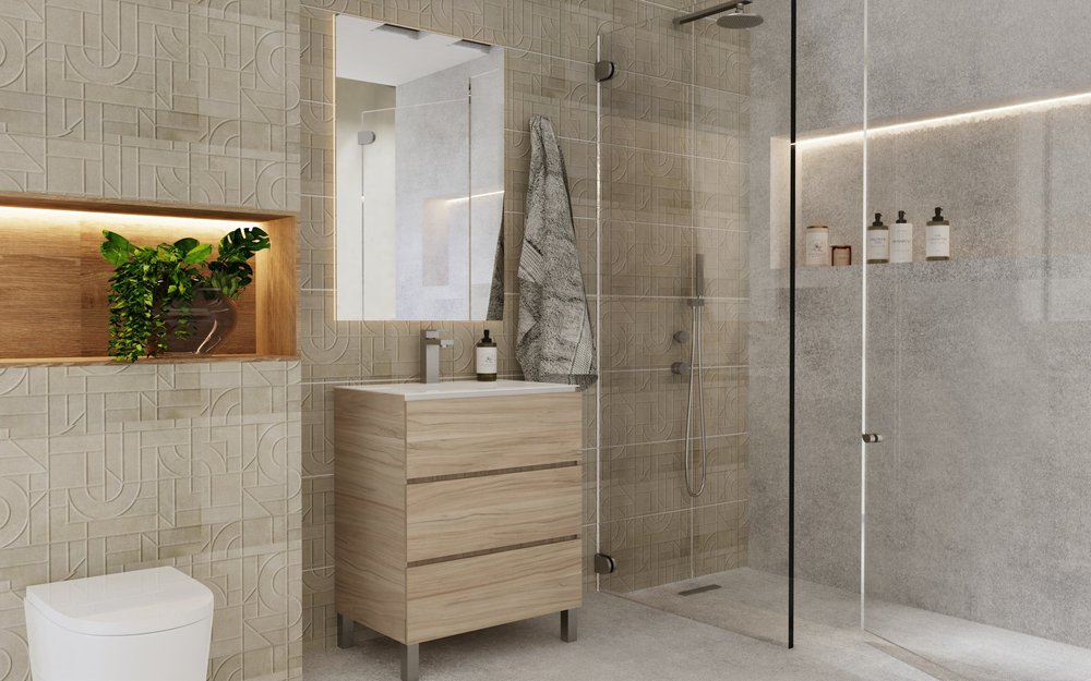 32" White Wood Freestanding Bathroom Vanity With White Sink And Three Drawers