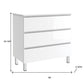 36" White Wood Freestanding Bathroom Vanity With White Sink And Three Drawers