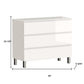 40" White Wood Freestanding Bathroom Vanity With White Sink And Three Drawers
