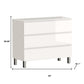 40" White Wood Freestanding Bathroom Vanity With White Sink And Three Drawers