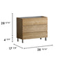 40" Oak Wood Freestanding Bathroom Vanity With White Sink And Three Drawers
