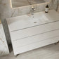 48" White Wood Freestanding Bathroom Vanity With White Sink And Three Drawers
