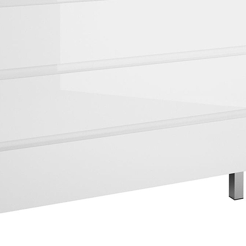 48" White Wood Freestanding Bathroom Vanity With White Sink And Three Drawers