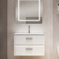 24" White Wood Floating Bathroom Vanity With White Sink And Three Drawers