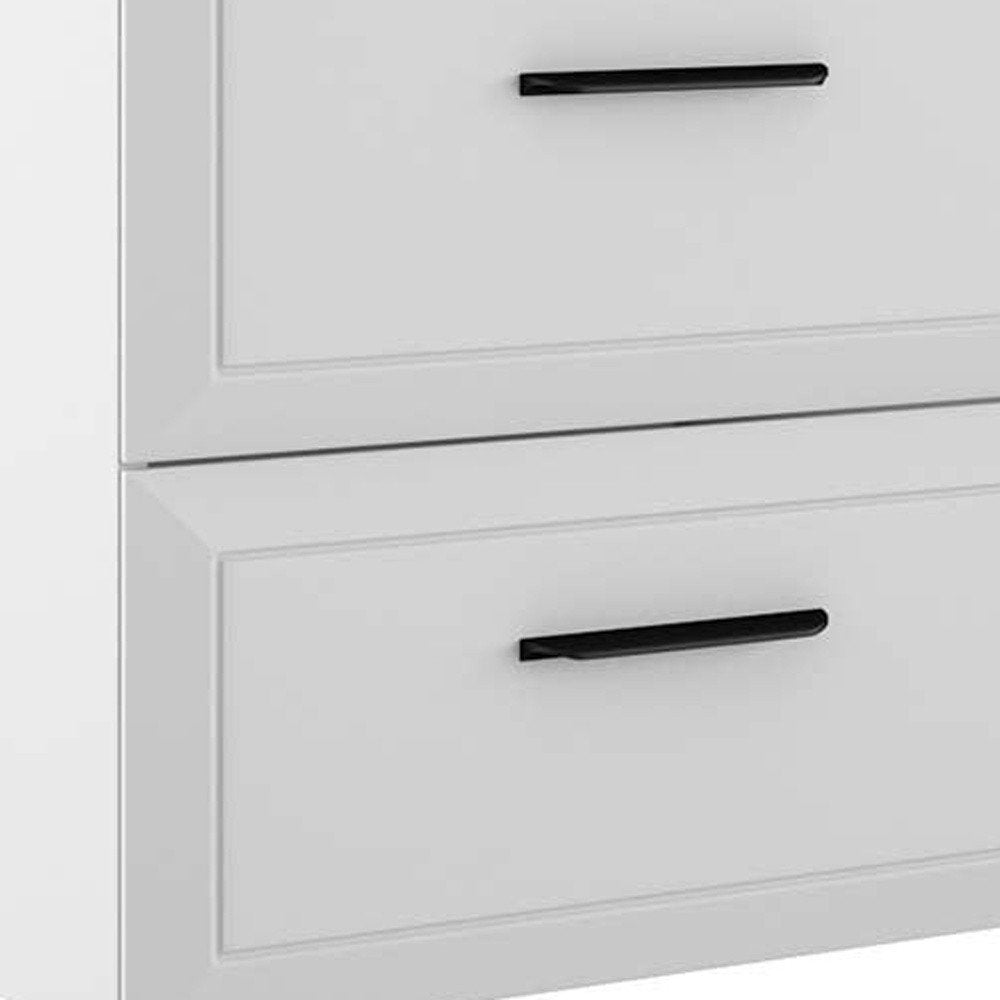 24" White Wood Floating Bathroom Vanity With White Sink And Three Drawers