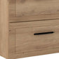 24" Natural Wood Floating Bathroom Vanity With White Sink And Two Drawers