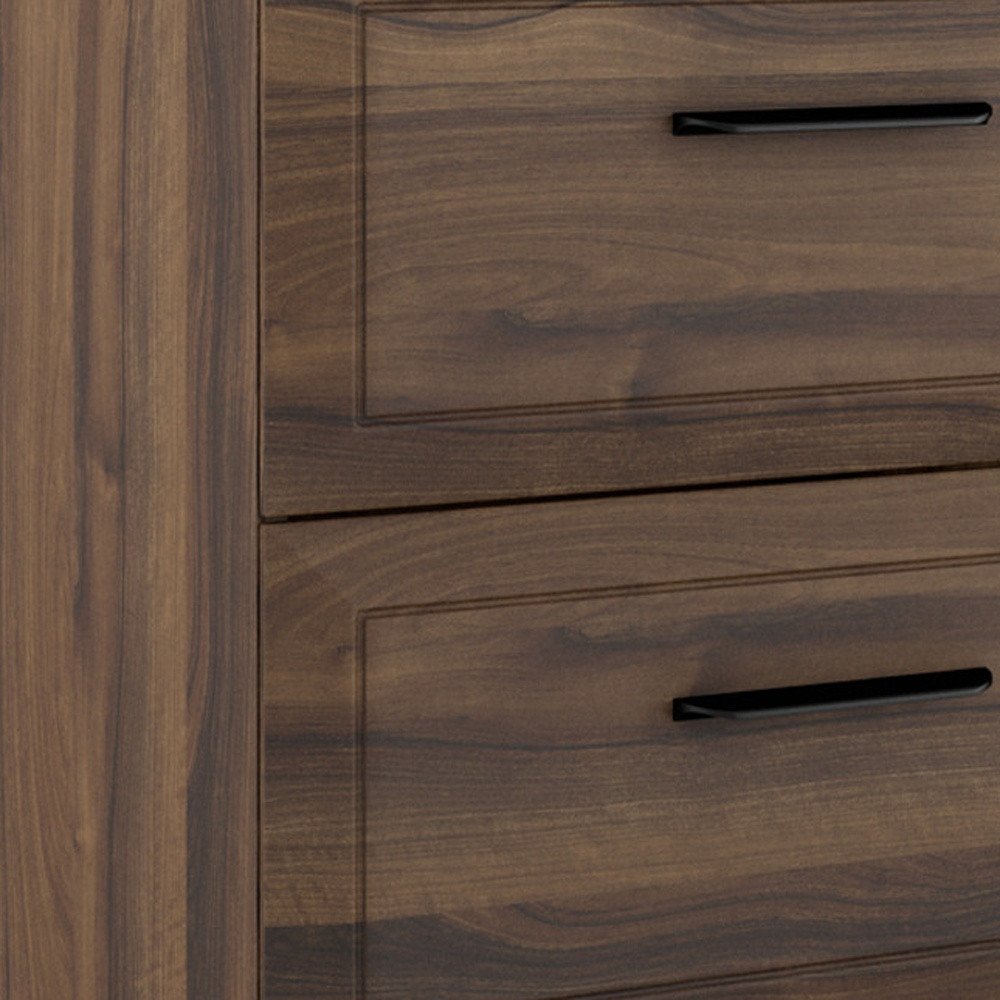 24" Dark Brown Wood Floating Bathroom Vanity With White Sink And Two Drawers