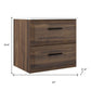 24" Dark Brown Wood Floating Bathroom Vanity With White Sink And Two Drawers