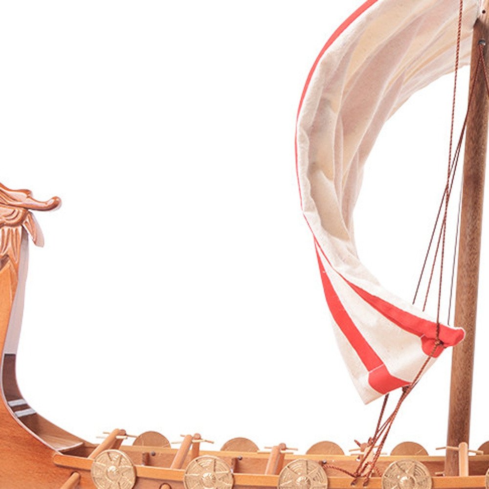 20" Unfinished Wood Hand Painted Model Boat