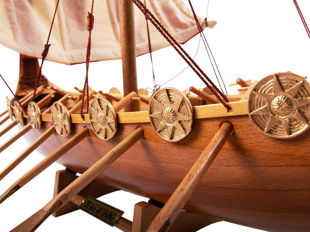 20" Unfinished Wood Hand Painted Model Boat