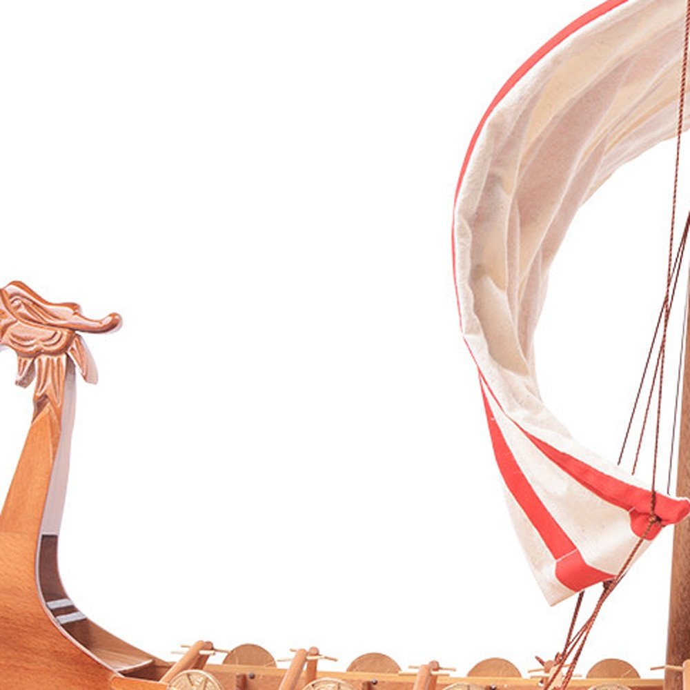 20" Unfinished Wood Hand Painted Model Boat