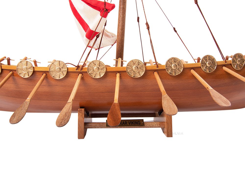 20" Unfinished Wood Hand Painted Model Boat