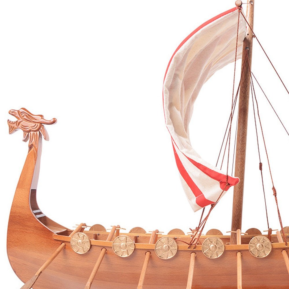 20" Unfinished Wood Hand Painted Model Boat