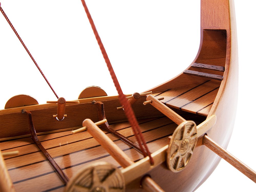 20" Unfinished Wood Hand Painted Model Boat