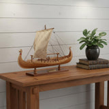13" Unfinished Wood Hand Painted Model Boat