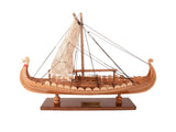 13" Unfinished Wood Hand Painted Model Boat