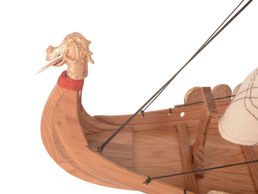 13" Unfinished Wood Hand Painted Model Boat
