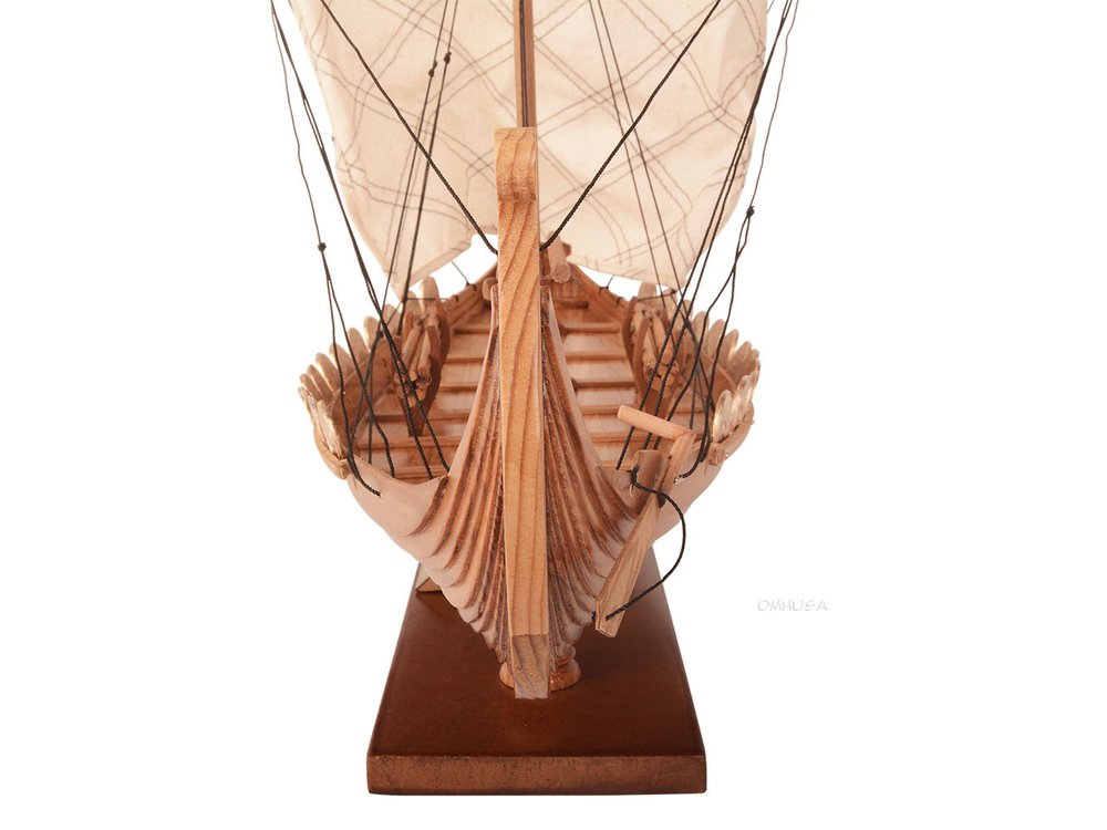 13" Unfinished Wood Hand Painted Model Boat