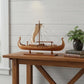 13" Unfinished Wood Hand Painted Model Boat
