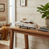 14" Unfinished Wood Hand Painted Model Boat