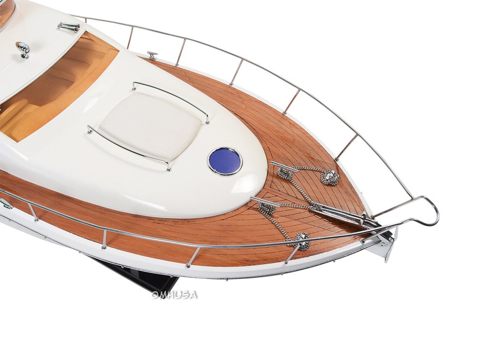 14" Unfinished Wood Hand Painted Model Boat